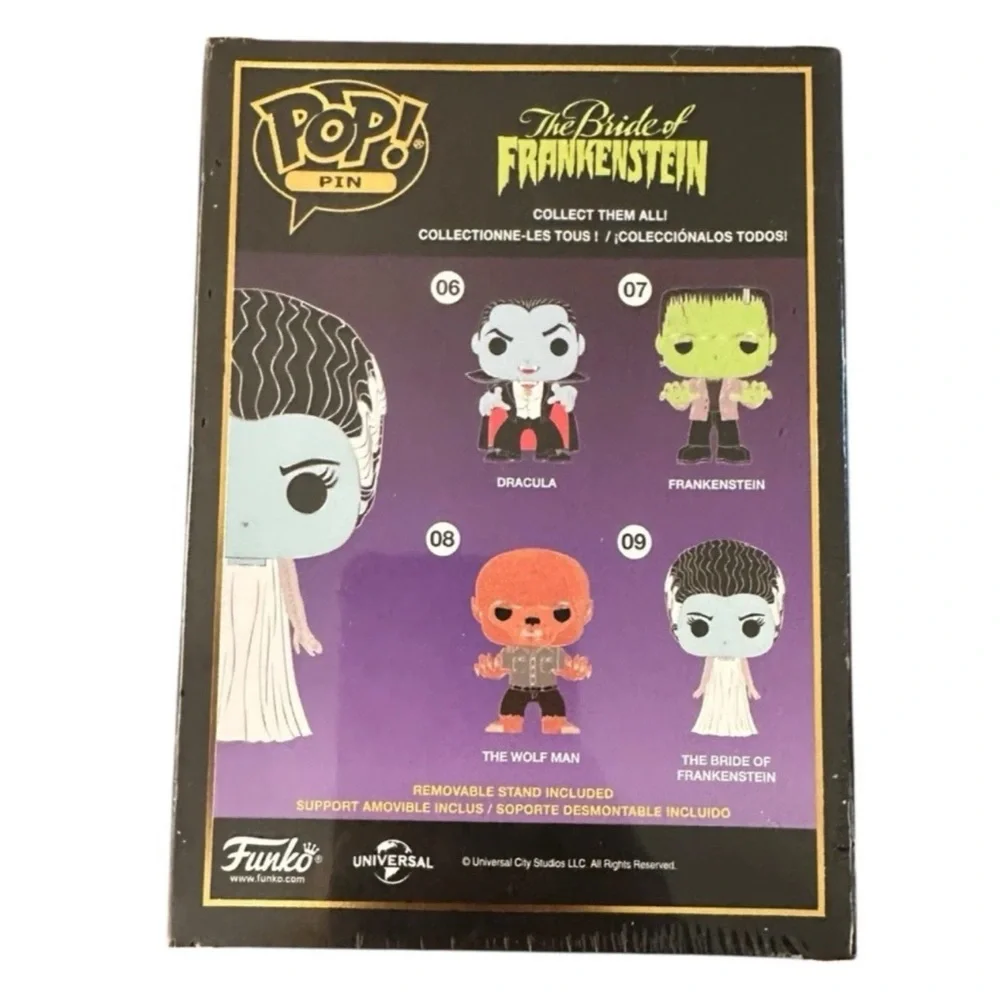 Universal Monsters Bride of Frankenstein 4" Pop! Enamel Pin Character 09 2021 - Picture 2 of 4